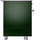 Ilve UP36FNMPEGP Nostalgie Ii 36 Inch Dual Fuel Natural Gas Freestanding Range In Emerald Green With Copper Trim