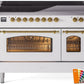 Ilve UPI486NMPRAG Nostalgie Ii 48 Inch Electric Freestanding Range In Ral Custom Color With Brass Trim