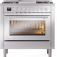 Ilve UP36FWMPSS Professional Plus Ii 36 Inch Dual Fuel Natural Gas Freestanding Range In Stainless Steel With Trim