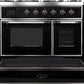 Ilve UMD10FDNS3BKC Majestic Ii 40 Inch Dual Fuel Natural Gas Freestanding Range In Glossy Black With Chrome Trim