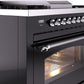 Ilve UP36FNMPBKCLP Nostalgie Ii 36 Inch Dual Fuel Liquid Propane Freestanding Range In Glossy Black With Chrome Trim