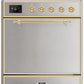 Ilve UM30DQNE3SSG Majestic Ii 30 Inch Dual Fuel Natural Gas Freestanding Range In Stainless Steel With Brass Trim