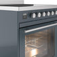 Ilve UPI304WMPBG Professional Plus Ii 30 Inch Electric Freestanding Range In Blue Grey With Trim