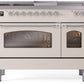 Ilve UP48FSNMPAWC Nostalgie Ii 48 Inch Dual Fuel Natural Gas Freestanding Range In Antique White With Chrome Trim