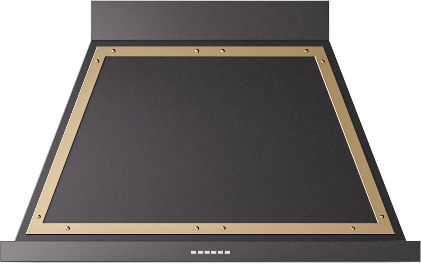 Ilve UANB40BKG Ilve Uanb40Bkg Nostalgie 40" Hood In Glossy Black With Brass Trim