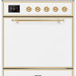 Ilve UMI30QNE3WHG Majestic Ii 30 Inch Electric Freestanding Range In White With Brass Trim