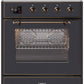 Ilve UMI30NE3MGB Majestic Ii 30 Inch Electric Freestanding Range In Matte Graphite With Bronze Trim