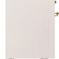 Ilve UPI486NMPAWG Nostalgie Ii 48 Inch Electric Freestanding Range In Antique White With Brass Trim