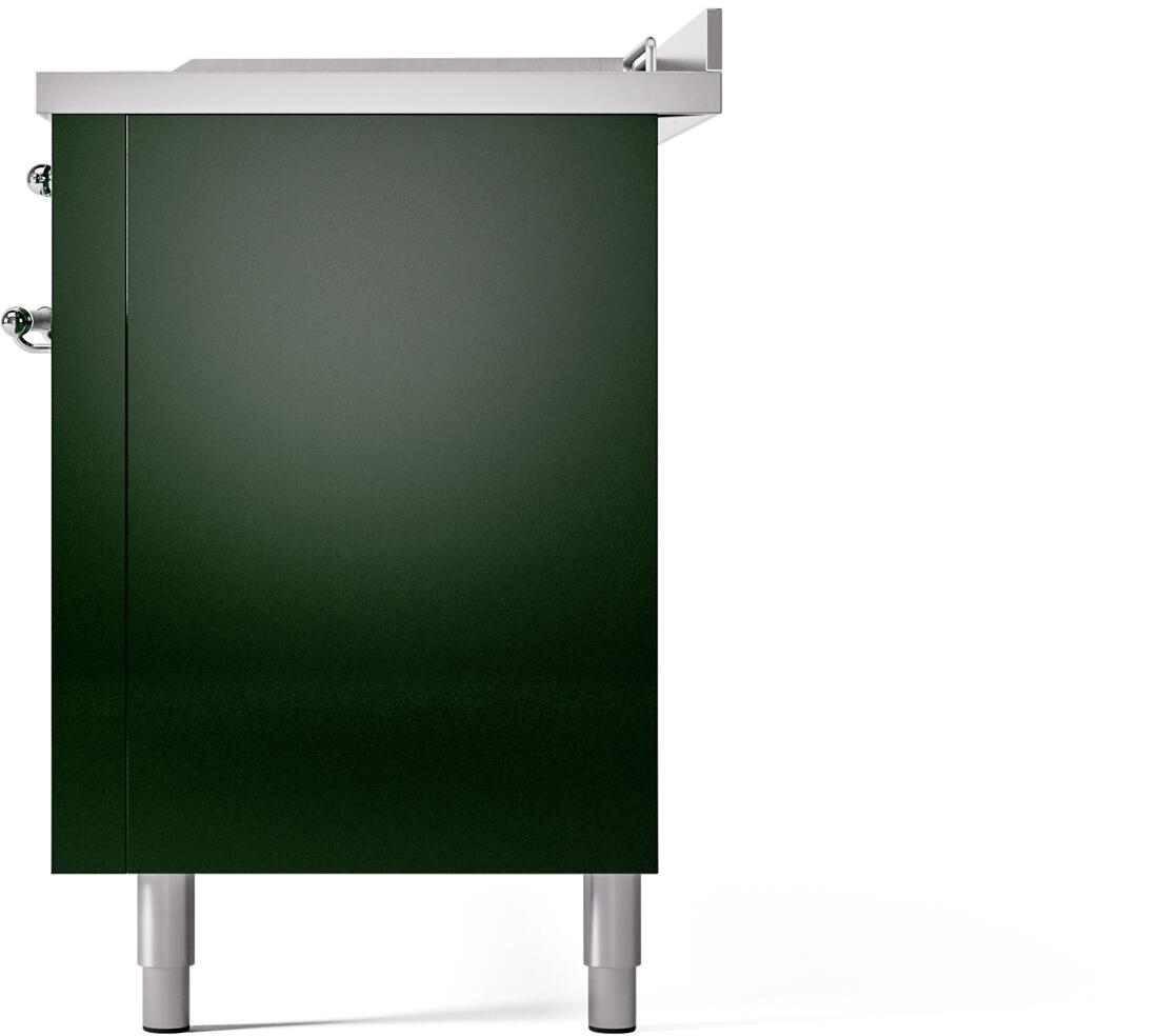 Ilve UP60FSNMPEGCLP Nostalgie Ii 60 Inch Dual Fuel Liquid Propane Freestanding Range In Emerald Green With Chrome Trim