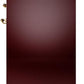 Ilve UP30NMPBUG Nostalgie Ii 30 Inch Dual Fuel Natural Gas Freestanding Range In Burgundy With Brass Trim