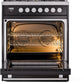 Ilve UP30WMPBK Professional Plus Ii 30 Inch Dual Fuel Natural Gas Freestanding Range In Glossy Black With Trim