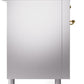 Ilve UP60FSNMPSSG Nostalgie Ii 60 Inch Dual Fuel Natural Gas Freestanding Range In Stainless Steel With Brass Trim