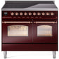 Ilve UPDI406NMPBUP Nostalgie Ii 40 Inch Electric Freestanding Range In Burgundy With Copper Trim