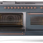 Ilve UP60FSNMPBGPLP Nostalgie Ii 60 Inch Dual Fuel Liquid Propane Freestanding Range In Blue Grey With Copper Trim