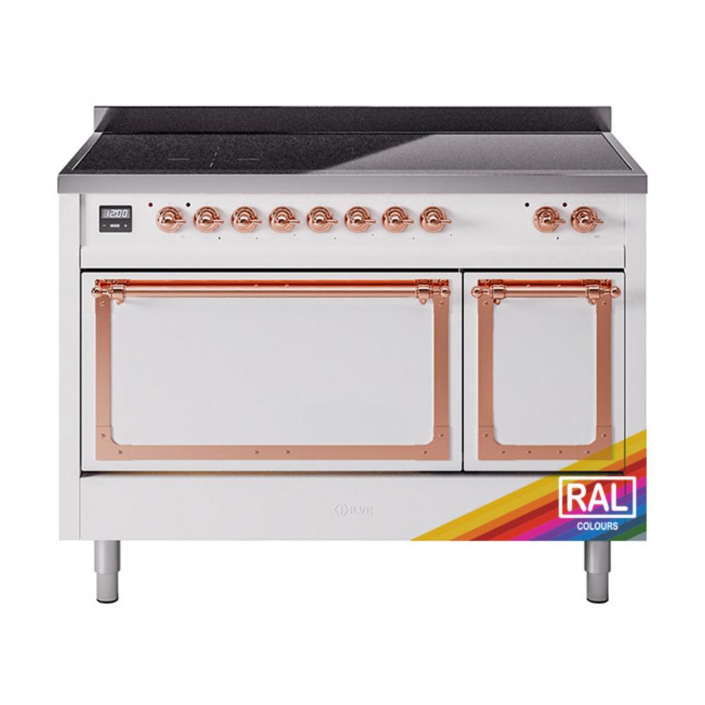 Ilve UNI486QNMPRAP Ilve Uni486Qnmprap Nostalgie Ii Noblesse 48" Induction Range (Solid Door, Ral, Copper)