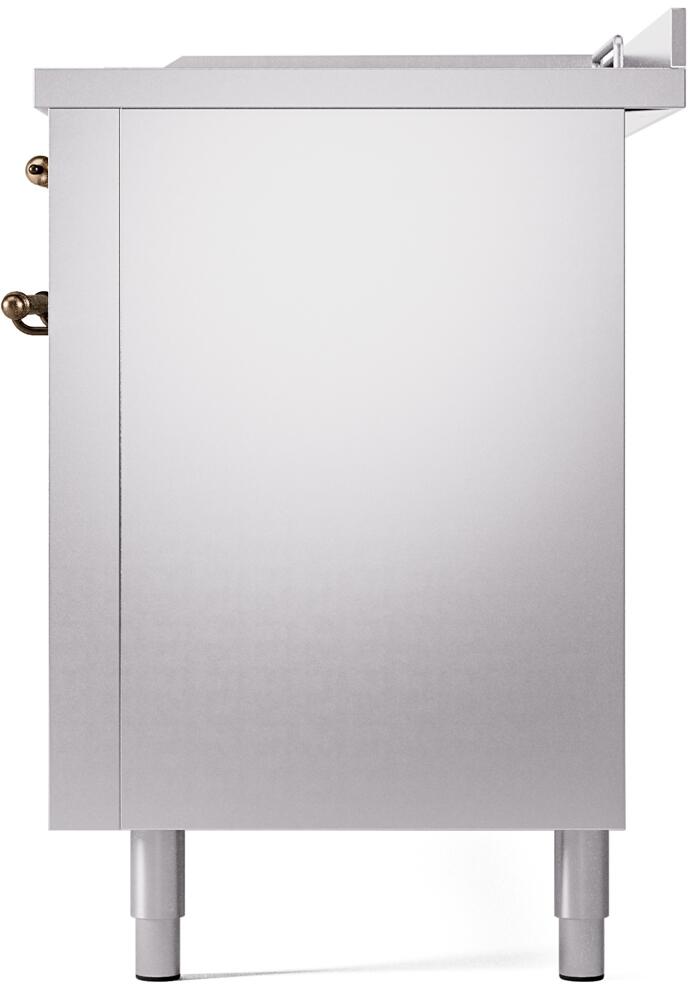 Ilve UP60FSNMPSSB Nostalgie Ii 60 Inch Dual Fuel Natural Gas Freestanding Range In Stainless Steel With Bronze Trim