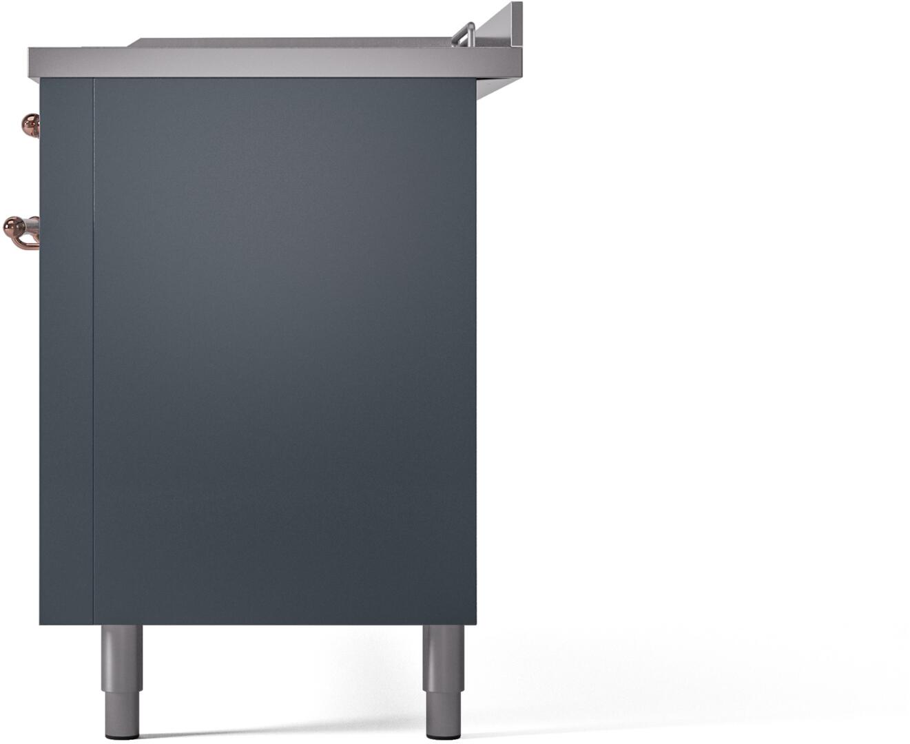 Ilve UP60FSNMPBGPLP Nostalgie Ii 60 Inch Dual Fuel Liquid Propane Freestanding Range In Blue Grey With Copper Trim