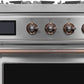 Ilve UM09FDNS3SSB Majestic Ii 36 Inch Dual Fuel Natural Gas Freestanding Range In Stainless Steel With Bronze Trim