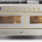 Ilve UM15FDNS3SSG Majestic Ii 60 Inch Dual Fuel Natural Gas Freestanding Range In Stainless Steel With Brass Trim