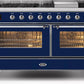 Ilve UM15FDNS3MBCLP Majestic Ii 60 Inch Dual Fuel Liquid Propane Freestanding Range In Blue With Chrome Trim