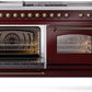 Ilve UP60FSNMPBUBLP Nostalgie Ii 60 Inch Dual Fuel Liquid Propane Freestanding Range In Burgundy With Bronze Trim