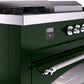 Ilve UP60FSNMPEGC Nostalgie Ii 60 Inch Dual Fuel Natural Gas Freestanding Range In Emerald Green With Chrome Trim