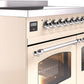 Ilve UPDI406NMPAWC Nostalgie Ii 40 Inch Electric Freestanding Range In Antique White With Chrome Trim