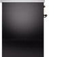 Ilve UPI304NMPBKB Nostalgie Ii 30 Inch Electric Freestanding Range In Glossy Black With Bronze Trim