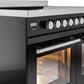 Ilve UPDI406WMPBK Professional Plus Ii 40 Inch Electric Freestanding Range In Glossy Black With Trim