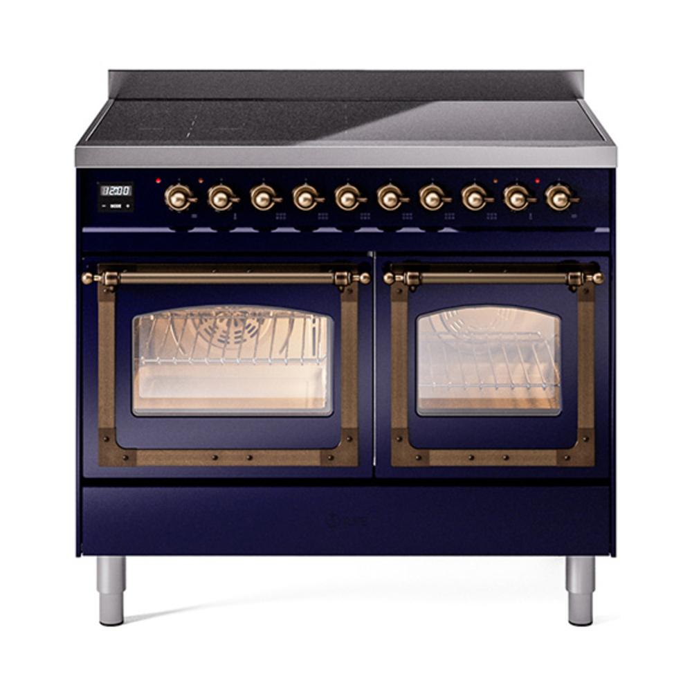 Ilve UNDI406NMPMBB Ilve Undi406Nmpmbb Nostalgie Ii Noblesse 40" Induction Range (Triple Glass Door, Midnight Blue, Burnished)