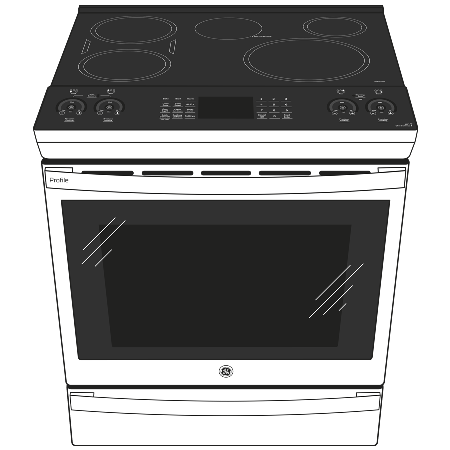 Ge Appliances PHS93EYPFS Ge Profile&#8482; Energy Star 30" Smart Slide-In Fingerprint Resistant Front-Control Induction And Convection Range With No Preheat Air Fry