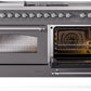 Ilve UP60FSNMPMGC Nostalgie Ii 60 Inch Dual Fuel Natural Gas Freestanding Range In Matte Graphite With Chrome Trim