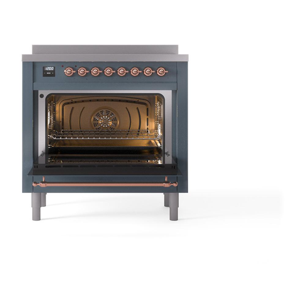 Ilve UNI366NMPBGP Ilve Uni366Nmpbgp Nostalgie Ii Noblesse 36" Induction Range (Triple Glass Door, Blue Grey, Copper)