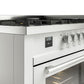 Ilve UP60FWMPWHLP Professional Plus Ii 60 Inch Dual Fuel Liquid Propane Freestanding Range In White With Trim