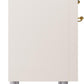 Ilve UP36FNMPAWGLP Nostalgie Ii 36 Inch Dual Fuel Liquid Propane Freestanding Range In Antique White With Brass Trim