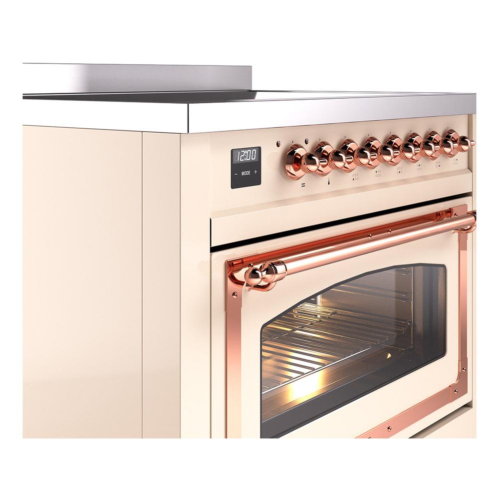 Ilve UNI366NMPAWP Ilve Uni366Nmpawp Nostalgie Ii Noblesse 36" Induction Range (Triple Glass Door, Antique White, Copper)