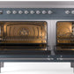 Ilve UPI486NMPBGC Nostalgie Ii 48 Inch Electric Freestanding Range In Blue Grey With Chrome Trim