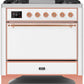 Ilve UM09FDQNS3WHP Majestic Ii 36 Inch Dual Fuel Natural Gas Freestanding Range In White With Copper Trim