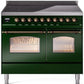 Ilve UPDI406NMPEGB Nostalgie Ii 40 Inch Electric Freestanding Range In Emerald Green With Bronze Trim