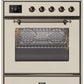 Ilve UM30DNE3AWB Majestic Ii 30 Inch Dual Fuel Natural Gas Freestanding Range In Antique White With Bronze Trim