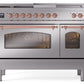 Ilve UP48FSNMPSSP Nostalgie Ii 48 Inch Dual Fuel Natural Gas Freestanding Range In Stainless Steel With Copper Trim