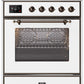 Ilve UM30DNE3WHB Majestic Ii 30 Inch Dual Fuel Natural Gas Freestanding Range In White With Bronze Trim