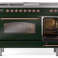 Ilve UP48FSNMPEGP Nostalgie Ii 48 Inch Dual Fuel Natural Gas Freestanding Range In Emerald Green With Copper Trim