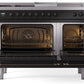 Ilve UP48FSNMPBKBLP Nostalgie Ii 48 Inch Dual Fuel Liquid Propane Freestanding Range In Glossy Black With Bronze Trim