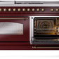 Ilve UP60FSNMPBUB Nostalgie Ii 60 Inch Dual Fuel Natural Gas Freestanding Range In Burgundy With Bronze Trim