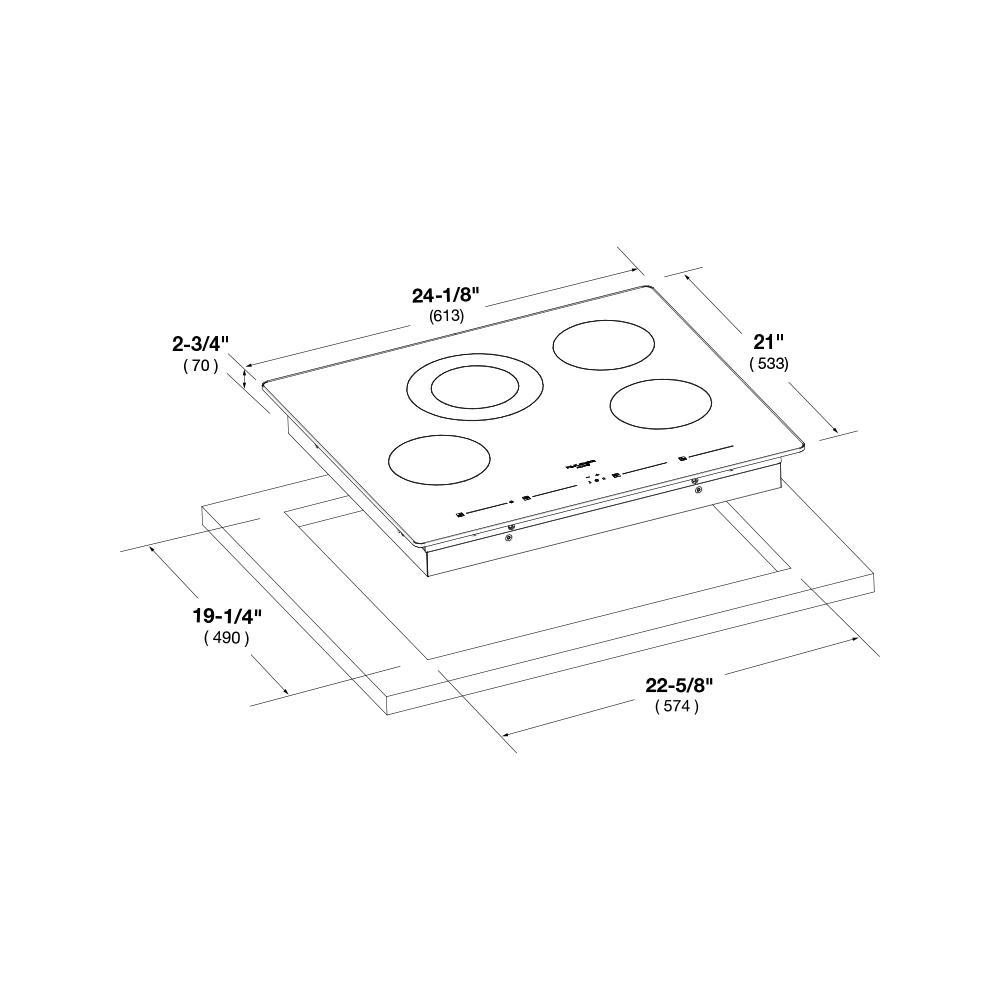 Fulgor Milano F7RT24B1 24" Vetroceramic Cooktop