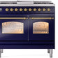 Ilve UPD40FNMPMBGLP Nostalgie Ii 40 Inch Dual Fuel Liquid Propane Freestanding Range In Blue With Brass Trim