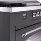 Ilve UP60FSNMPMGC Nostalgie Ii 60 Inch Dual Fuel Natural Gas Freestanding Range In Matte Graphite With Chrome Trim