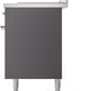 Ilve UP60FSNMPMGCLP Nostalgie Ii 60 Inch Dual Fuel Liquid Propane Freestanding Range In Matte Graphite With Chrome Trim