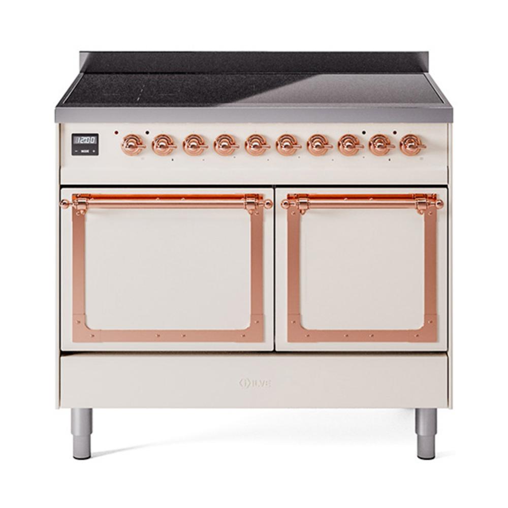 Ilve UNDI406QNMPAWP Ilve Undi406Qnmpawp Nostalgie Ii Noblesse 40" Induction Range (Solid Door, Antique White, Copper)